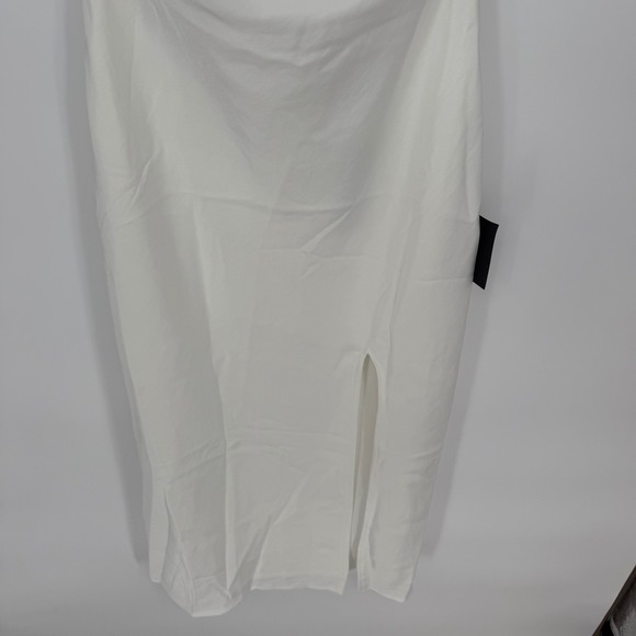 Lulus Beyond Classy White Satin Halter‎ Midi Dress Size M - Picture 6 of 12